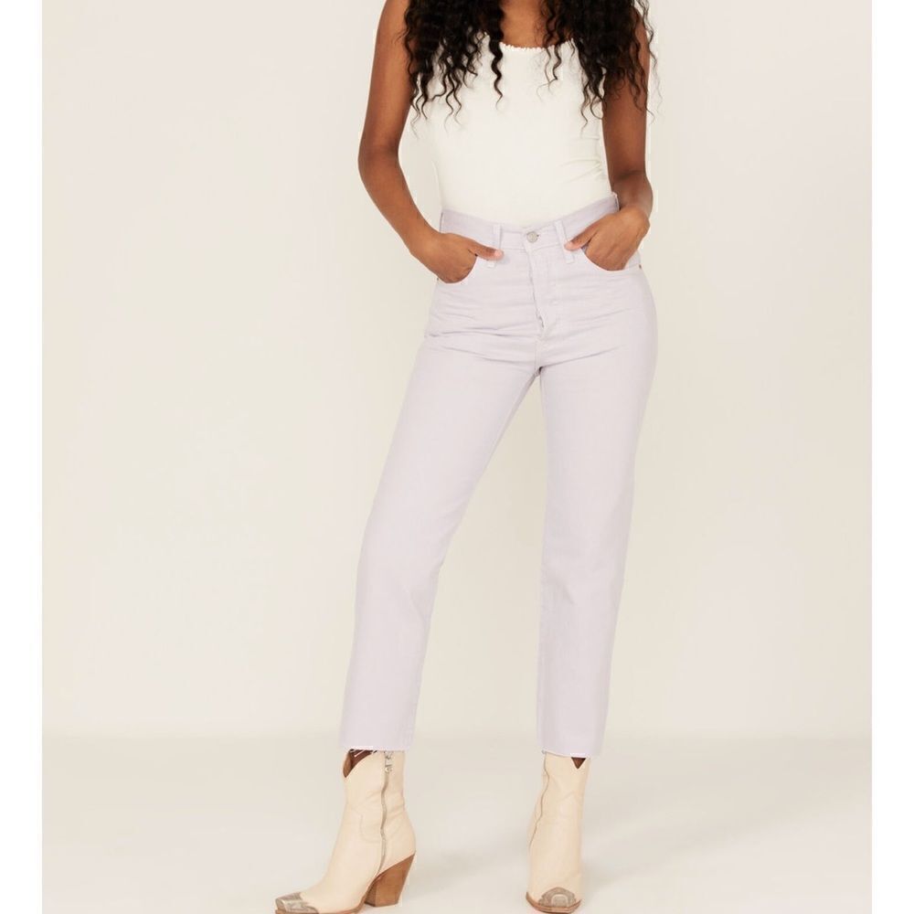 NEW Levi’s 501 High Rise Straight Cropped Purple Lilac Jeans Women’s 29
